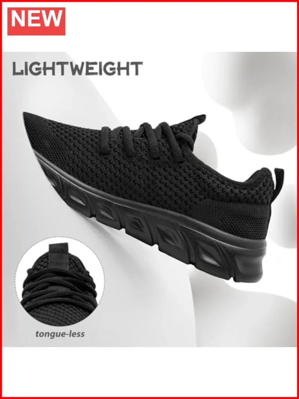 Slip On Running Sneakers Breathable Lightweight Lace Up Athletic Workout Gym